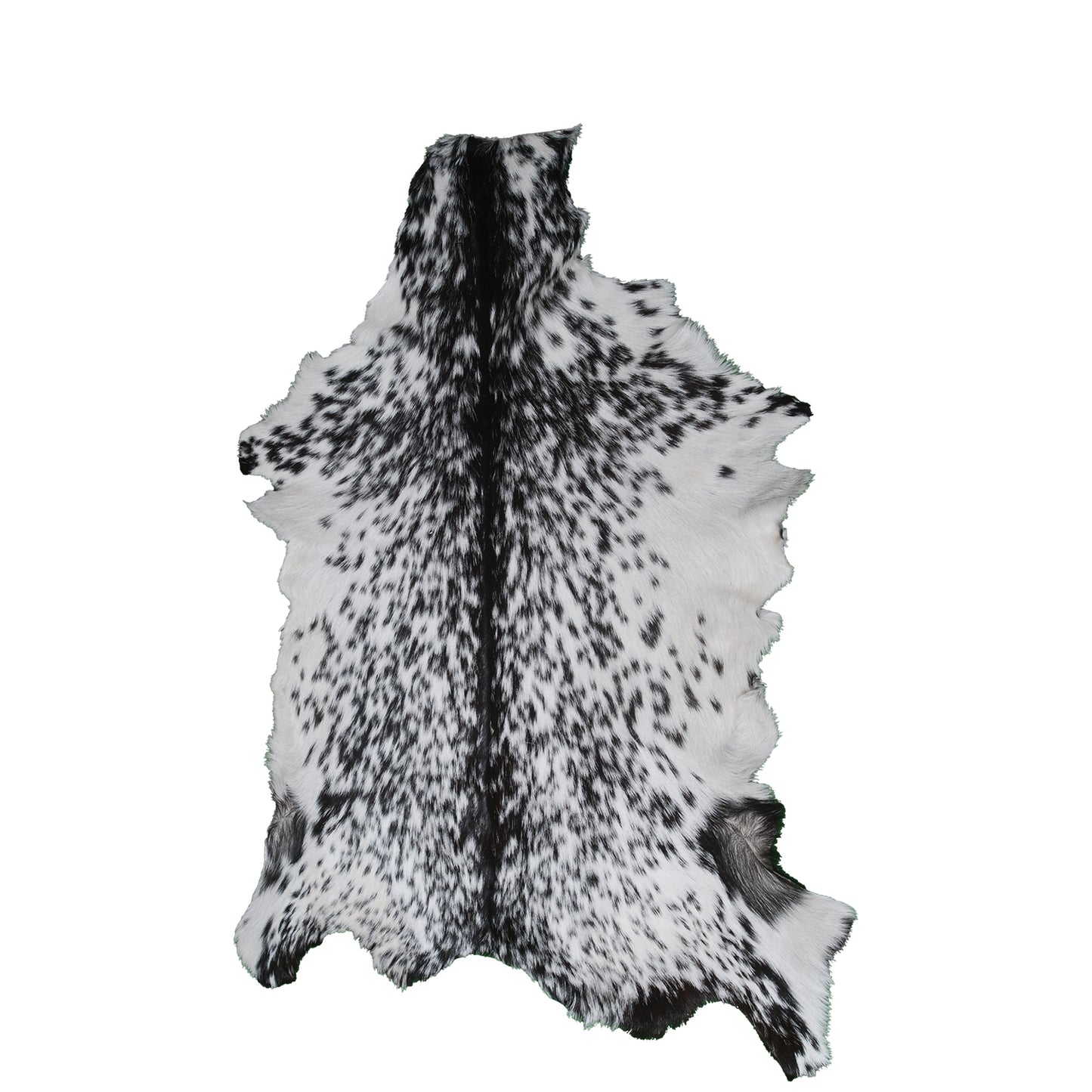 Authentic Black and White Goat Skin Rug - Perfect for Modern and Classic Décor