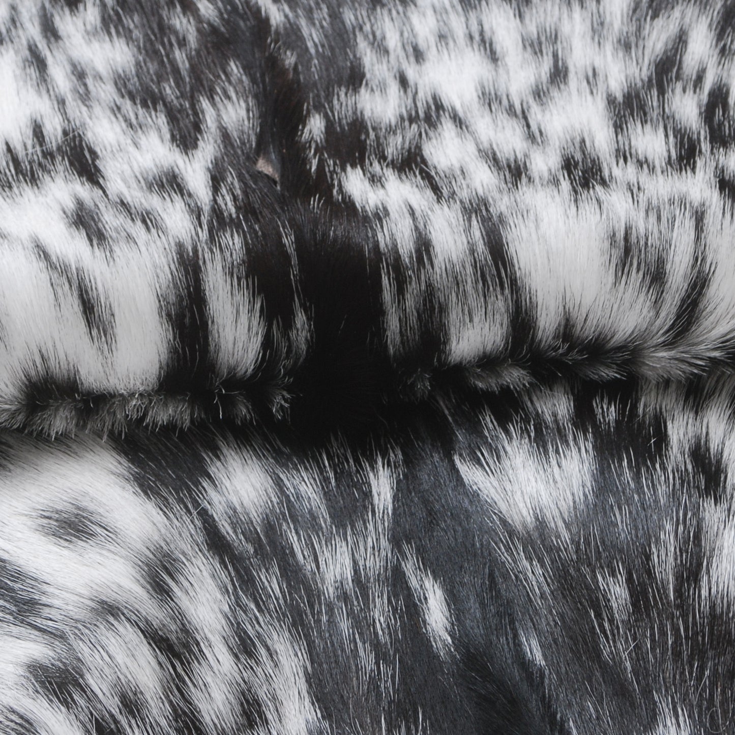 Authentic Black and White Goat Skin Rug - Perfect for Modern and Classic Décor