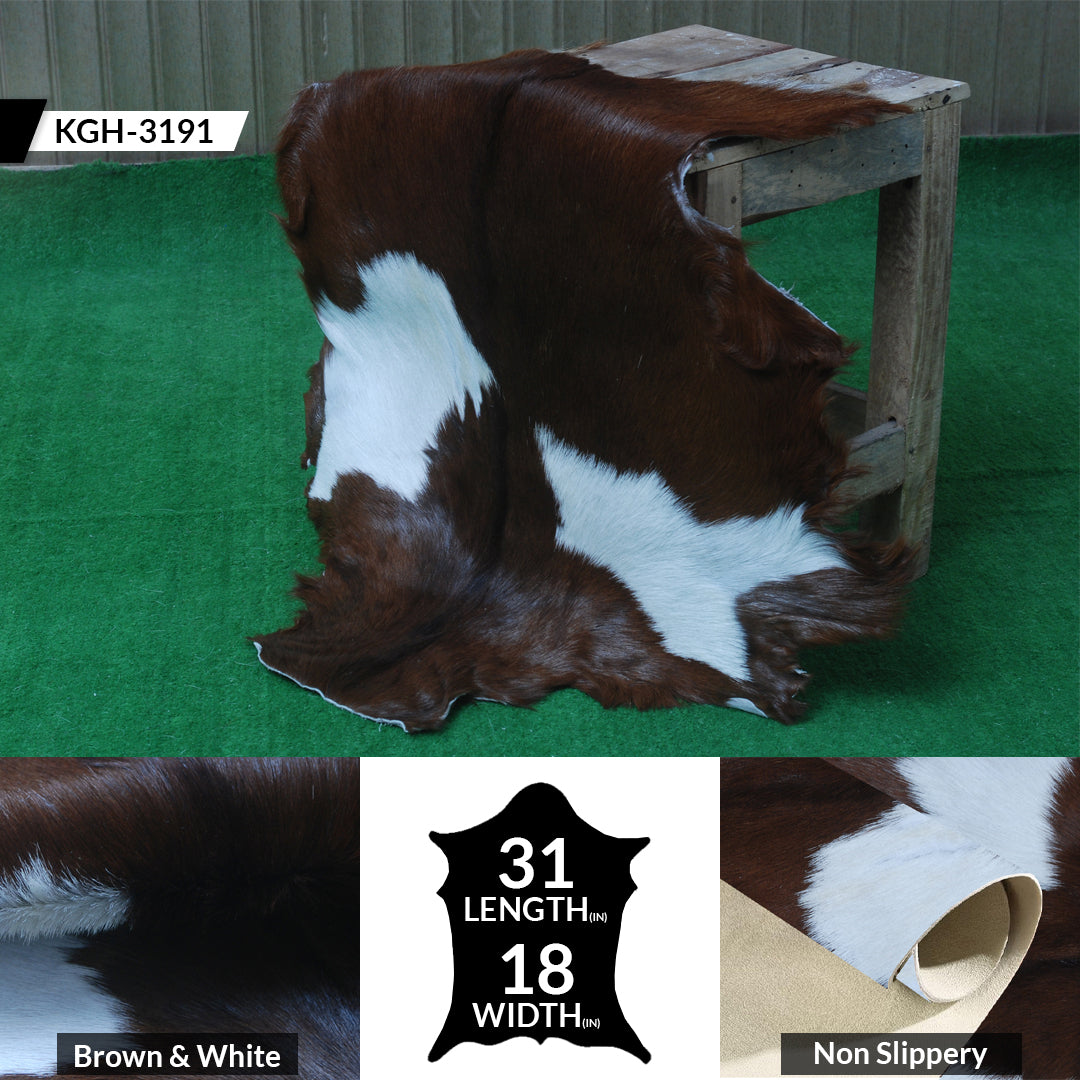 Authentic Dark Brown Goat Hide Rug - Rich Color and Unique Pattern for Home Styling
