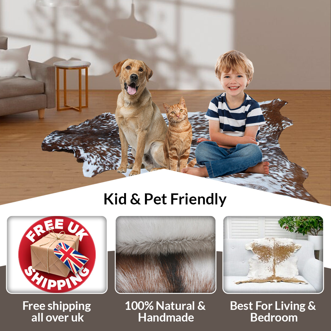 Authentic Dark Brown Goat Hide Rug - Rich Color and Unique Pattern for Home Styling