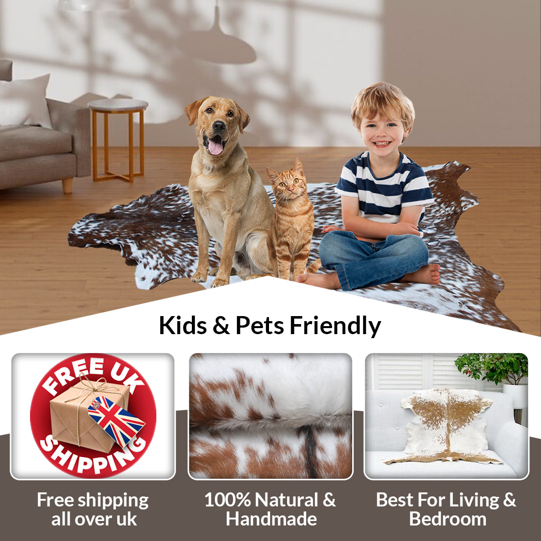 Decorative Dark Brown Goat Skin Rug - Luxurious Touch for Living Spaces