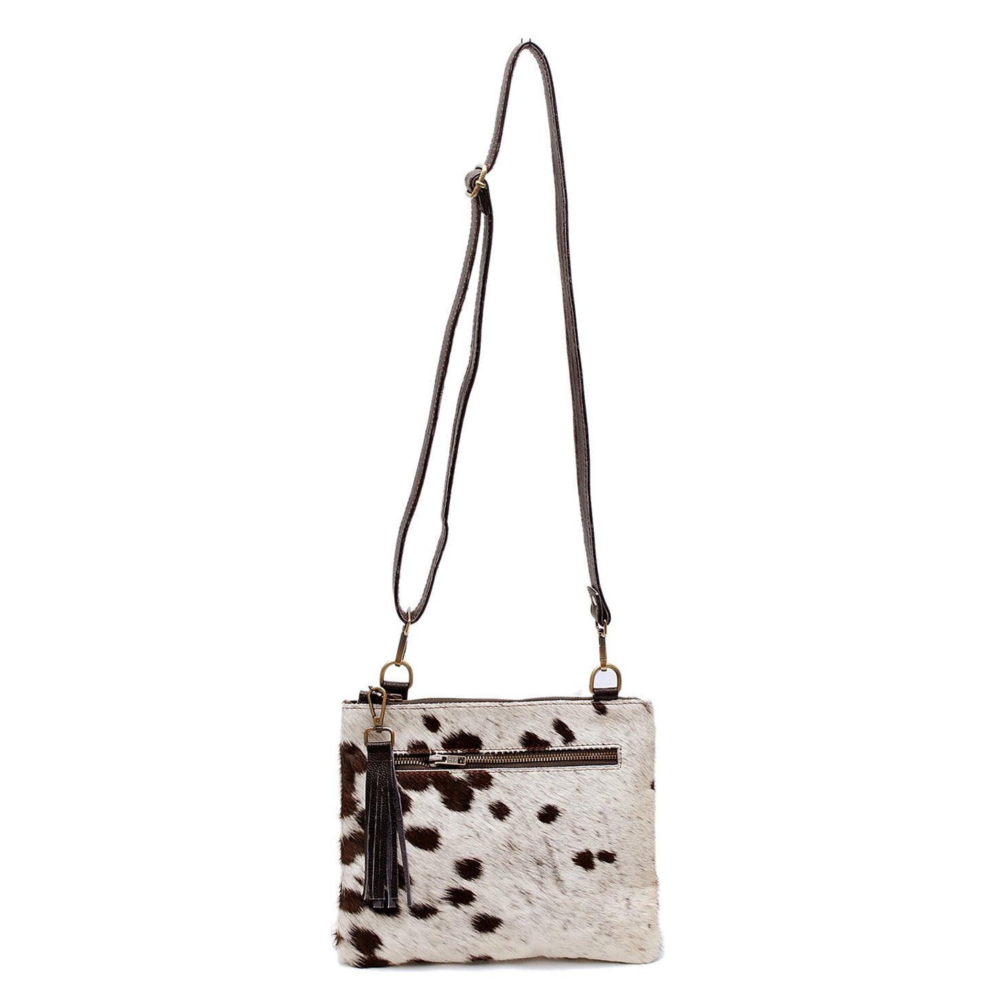 Elegant Vegan Leather Cross Body Bag with Gold Hardware - Unique Handcrafted Cowhide Handbag for Women - Adjustable Strap Evening Bag - Celestial Leather Limited