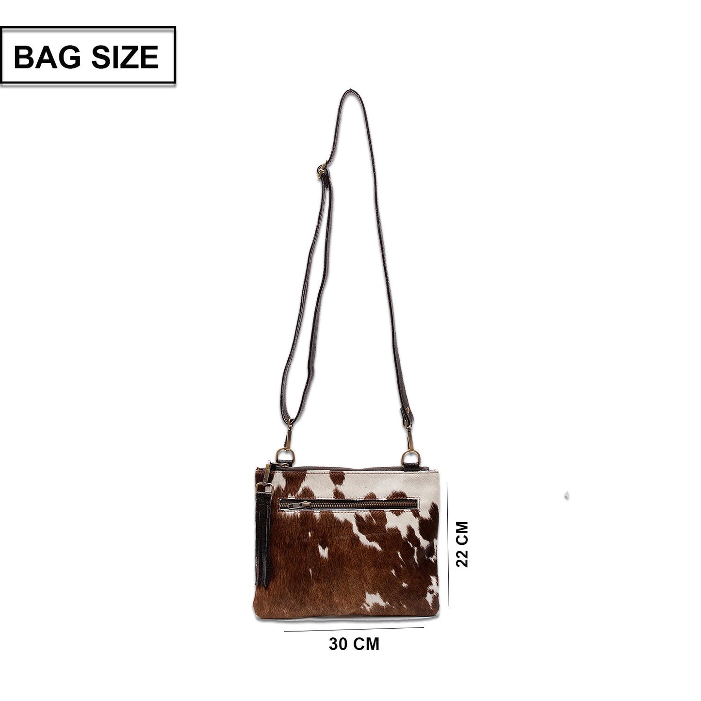 Exquisite Vegan Leather Handbag with Gold Hardware and Adjustable Strap - Unique Cowhide Design, Handcrafted Evening Bag for Her - Celestial Leather Limited