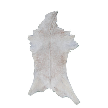 Brown and White Handmade Goat Skin Rug – Classic Elegance for Your Home