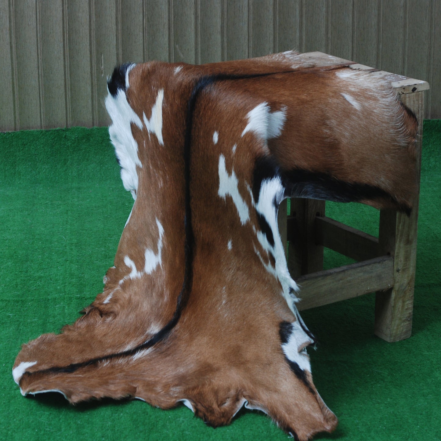 Authentic Dark Brown Goat Hide Rug - Rich Color and Unique Pattern for Home Styling