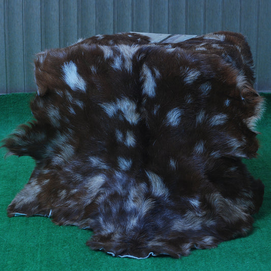 Premium Dark Brown Goat Skin Rug - Durable and Stylish Accent for Any Room