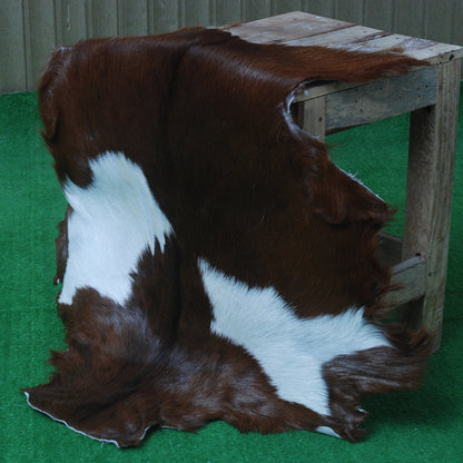 Authentic Dark Brown Goat Hide Rug - Rich Color and Unique Pattern for Home Styling