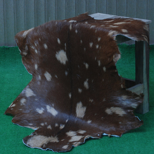 Handcrafted Dark Brown Goat Skin Rug – Authentic Elegance for Your Home