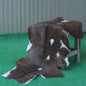 Rustic Dark Brown Goat Hide Rug - Genuine Leather for Timeless Home Styling