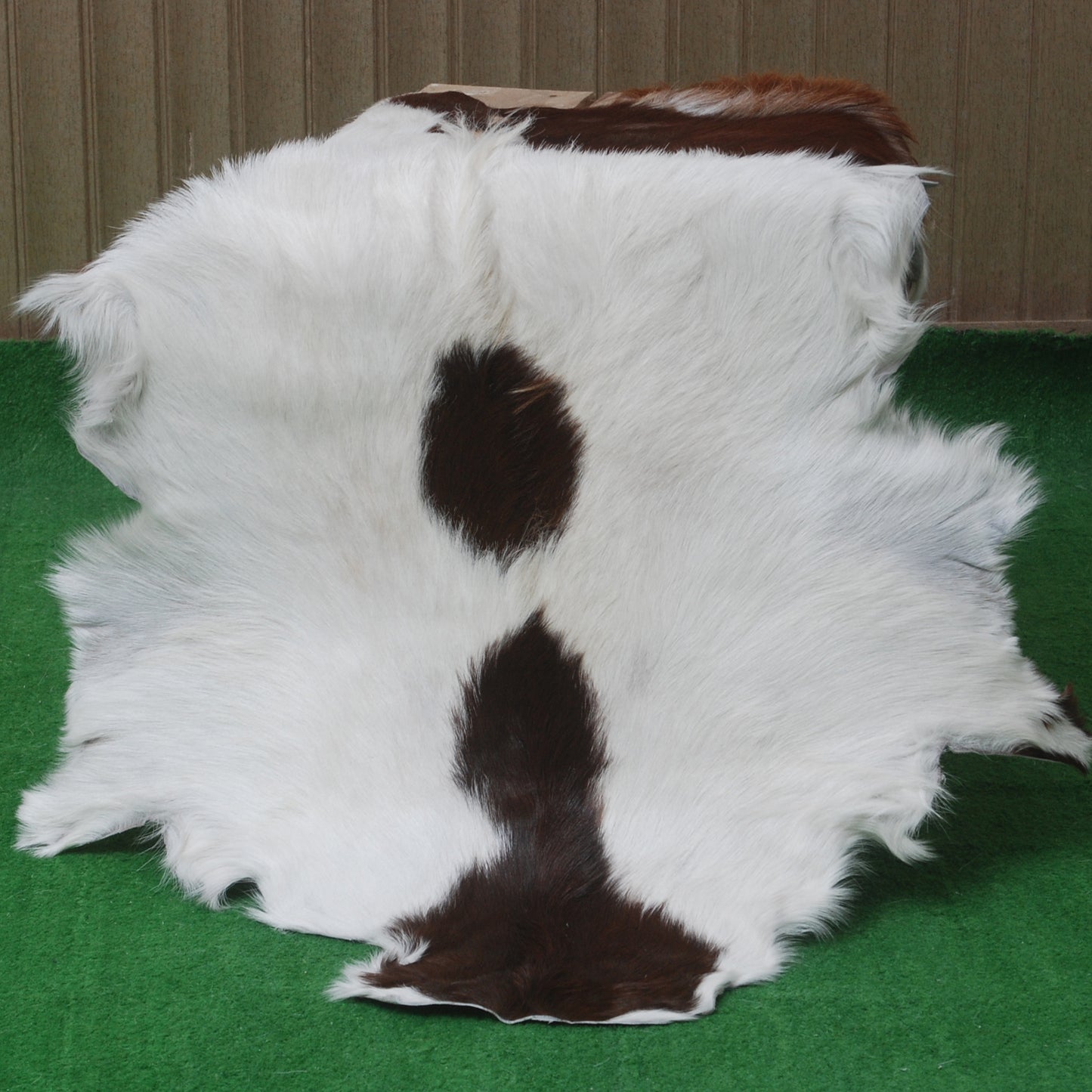 Authentic Dark Brown Goat Hide Rug - Unique Pattern for Modern and Classic Décor