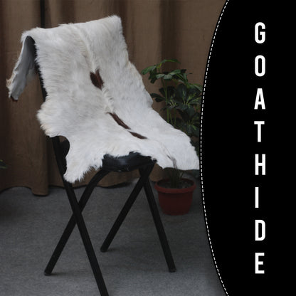 Authentic Dark Brown Goat Hide Rug - Rich Color and Unique Pattern for Home Styling