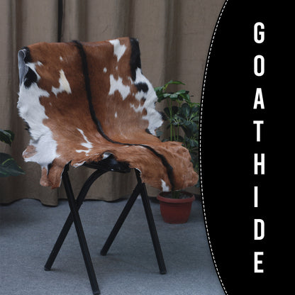 Authentic Dark Brown Goat Hide Rug - Rich Color and Unique Pattern for Home Styling