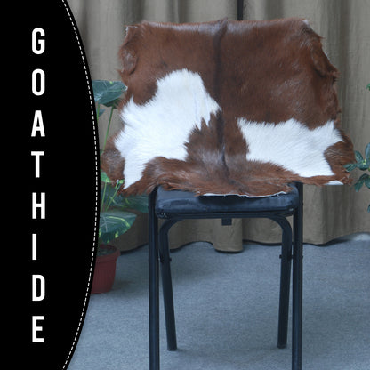 Authentic Dark Brown Goat Hide Rug - Rich Color and Unique Pattern for Home Styling