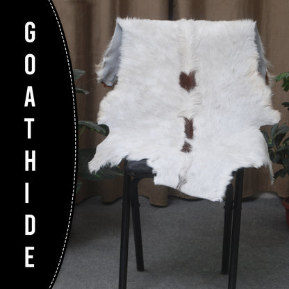 Authentic Dark Brown Goat Hide Rug - Rich Color and Unique Pattern for Home Styling