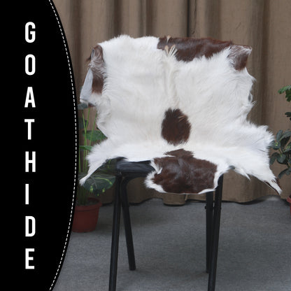 Authentic Dark Brown Goat Hide Rug - Unique Pattern for Modern and Classic Décor