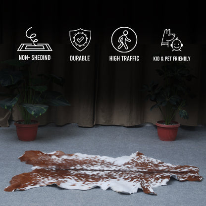 Dark Brown Rug - Soft, Durable, and Eco-Friendly - Handmade Pure Goat Skin Floor Rug - Non-Slip Suede Back