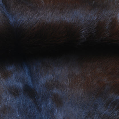 Luxury Handmade Dark Brown & White Goat Skin Rug - Soft, Kid & Pet-Friendly, Hypoallergenic, Non-Shedding, Sustainable, Eco-Friendly