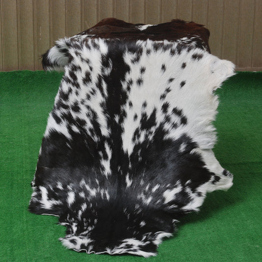 Natural Black and White Goat Hide Rug - Luxurious and Stylish Floor Accent