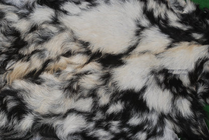 Premium Tri-Color Goat Skin Rug - Genuine Hair-On Leather for Unique Décor