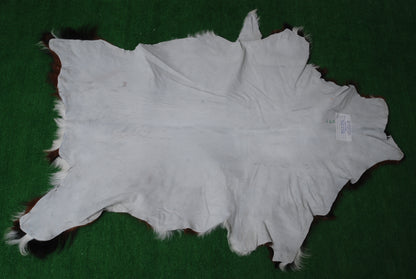 Handcrafted Black and White Goat Skin Rug - Soft and Durable Hair-On Leather