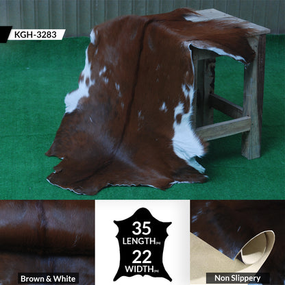 Premium Dark Brown Goat Skin Rug - Rustic Charm for Modern and Classic Interiors