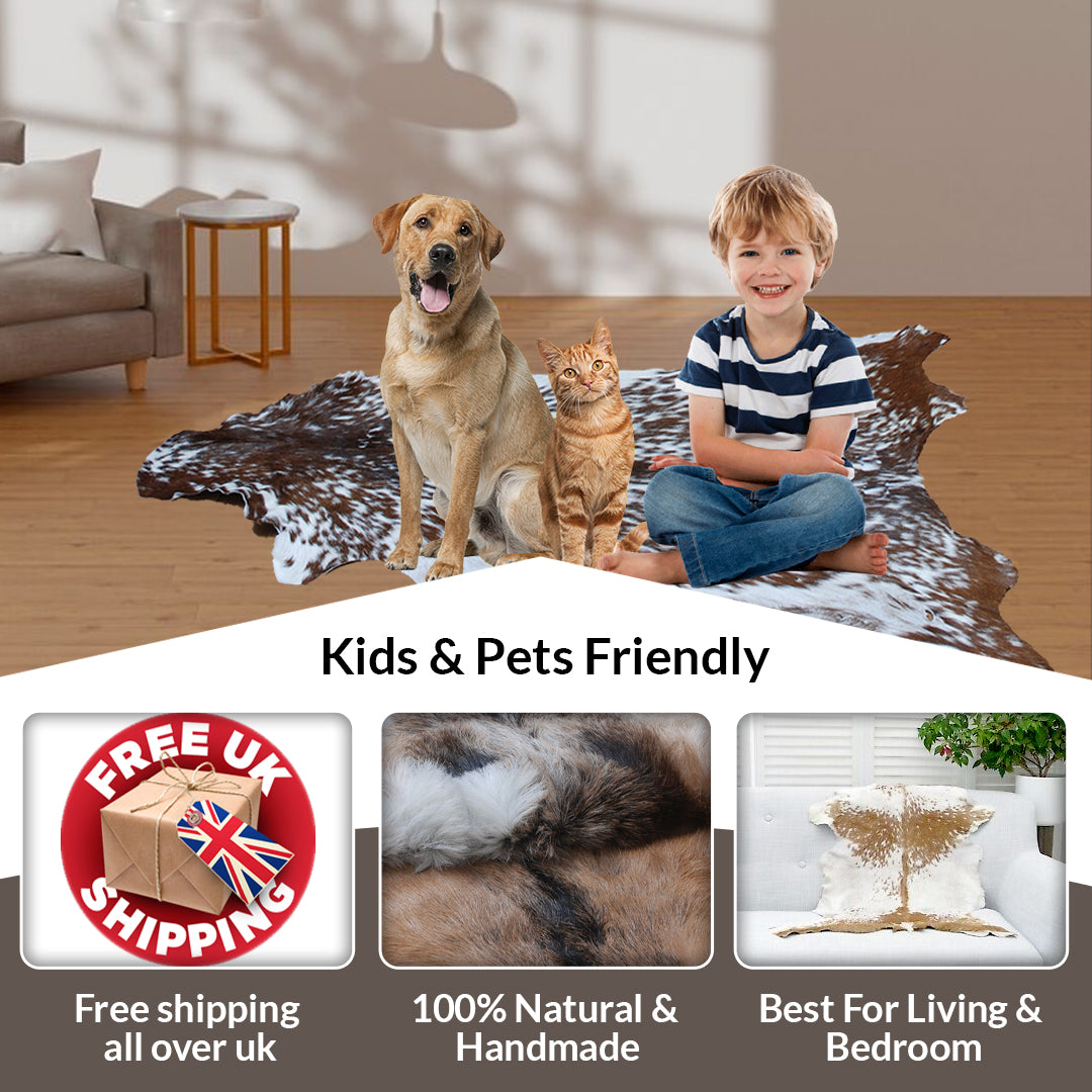 Luxurious Dark Brown Goat Skin Rug - Handmade, Soft, Pet-Friendly & Non-Shedding, Unique Colour Variations, Sustainable - Eco-Friendly - Celestial Leather Limited