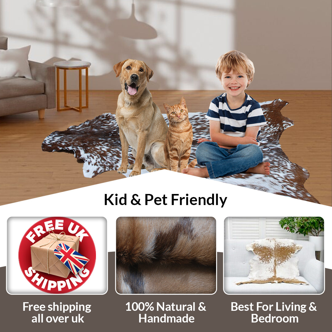 Natural Dark Brown Goat Hide Rug - Perfect for Modern and Rustic Spaces