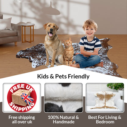 Luxury Multicolour Goat Skin Rug Handmade from 100% Pure Goat Skin | Soft, Durable, Hypoallergenic, Eco-Friendly | Unique Colour Variations,