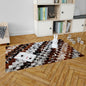 Unique Handmade Cowhide Patchwork Area Rug - Luxurious Leather Home Décor Accent - Zig Zag Stitching - Custom Sizes Available