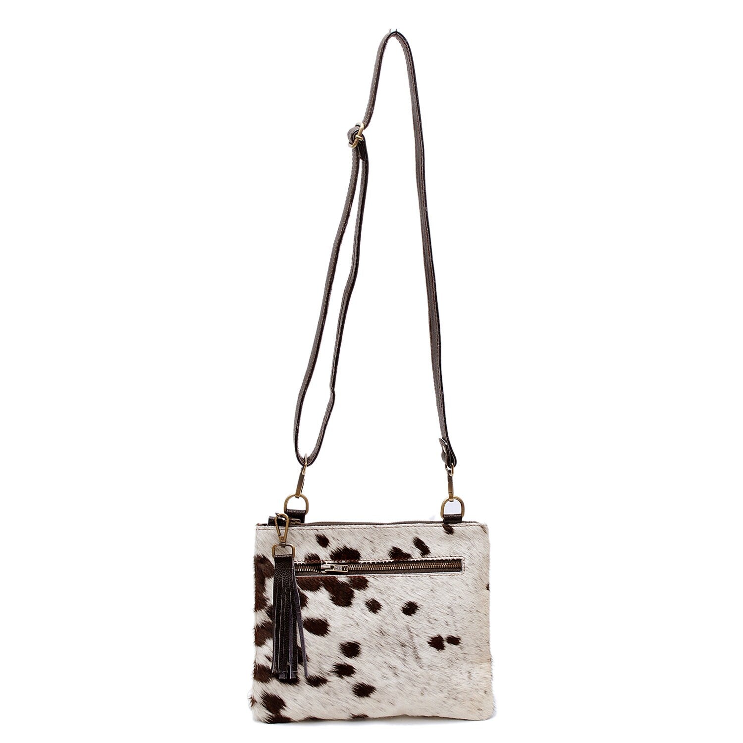 Elegant Vegan Leather Cross Body Bag with Gold Hardware - Unique Handcrafted Cowhide Handbag for Women - Adjustable Strap Evening Bag - Celestial Leather Limited