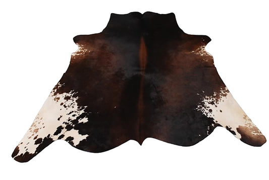 Luxury Medium Cowhide Rug - Classic Brown & White Natural Hair Rug for Bedroom/Living Room - Hypoallergenic, Durable, Handcrafted Beauty