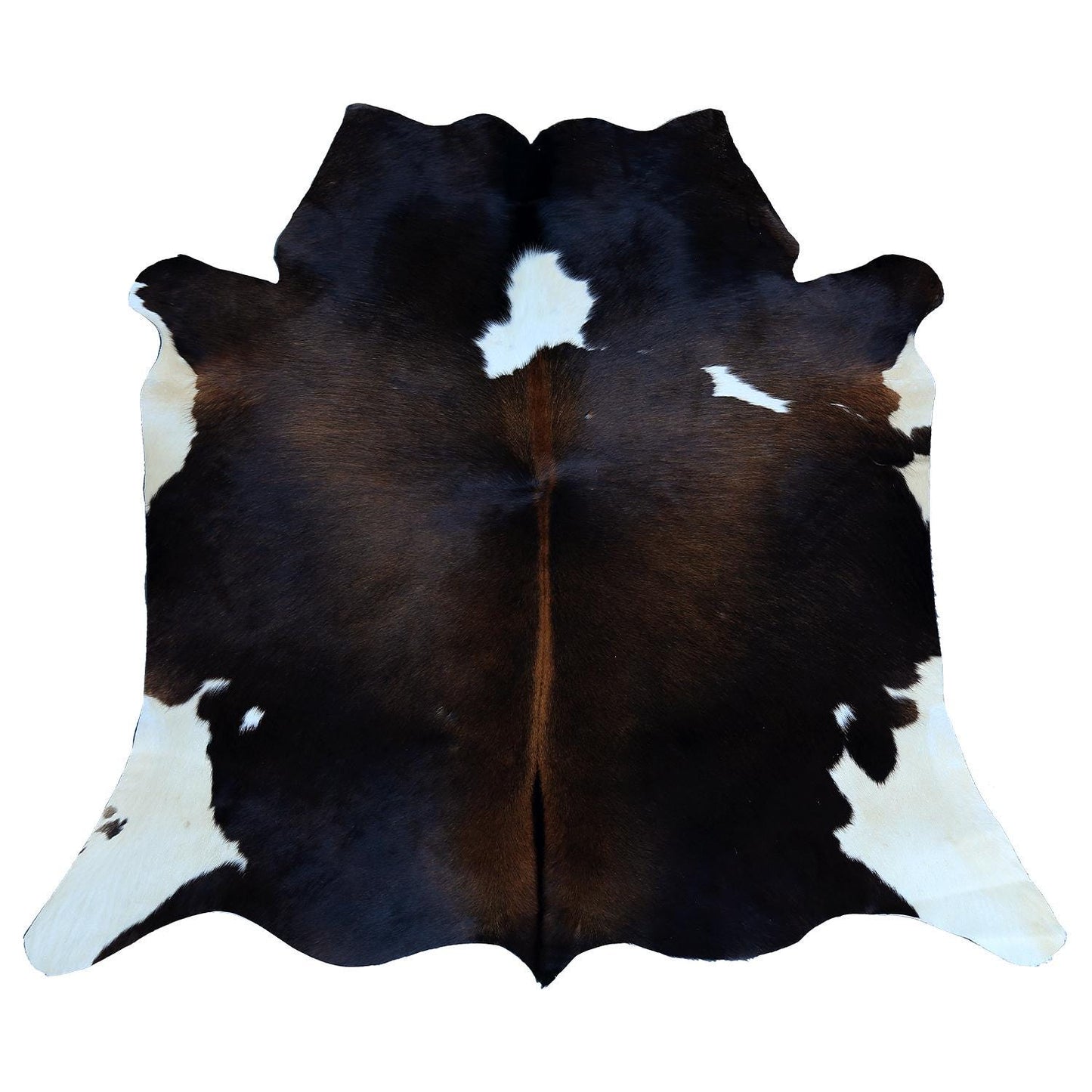 Luxurious Natural Cowhide Rug in Brown & White for Elegant Home Decor - Hypoallergenic, Non-Slip, High Quality, Unique - Versatile