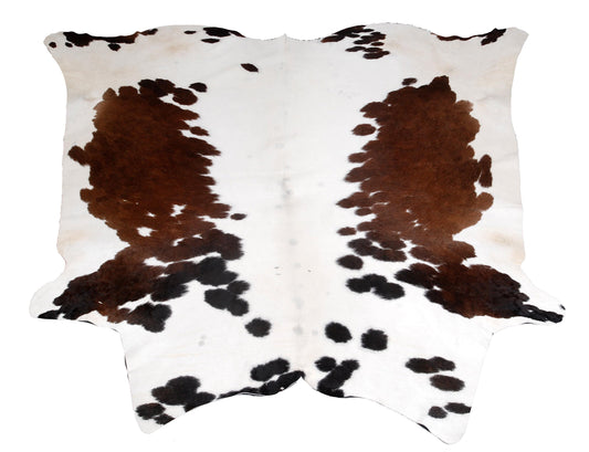 Luxury XL Dark Brown Cowhide Rug with Hypoallergenic Back - Hand-Stitched Premium Hide for Stylish Decor