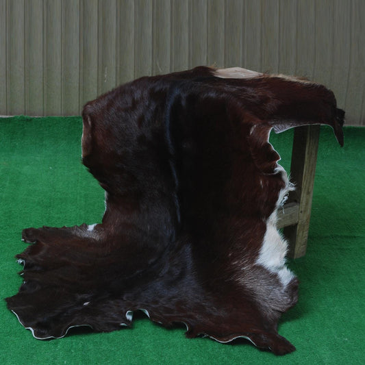 Luxury Dark Brown Goat Skin Floor Rug - Handmade from 100% Pure Goat Skin, Non-Shedding, Kid & Pet-Friendly, Eco-Friendly and Sustainable - Celestial Leather Limited